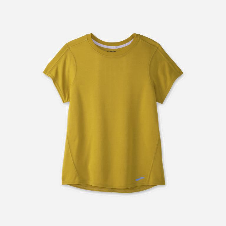 Brooks Distance Womens Short Sleeve Running Shirt Ireland Golden Hour (EVLY-71630)